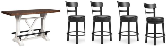 Signature Design by Ashley® Valebeck 5-Piece Brown/White Counter Height Dining Set-0