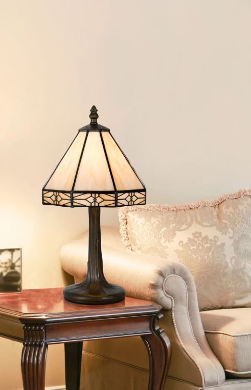 Cal® Lighting & Accessories Tiffany Antique Brass Accent Lamp-1