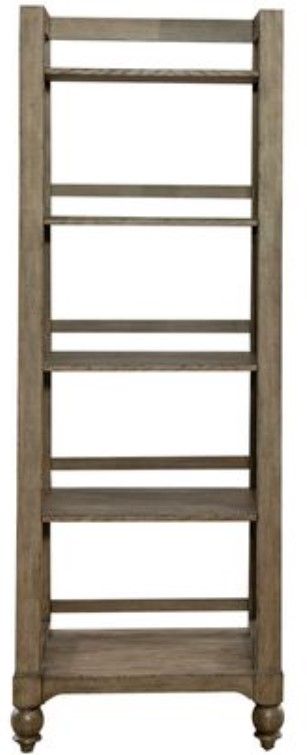 Liberty Furniture Americana Farmhouse Dusty Taupe Leaning Pier Bookcase-1