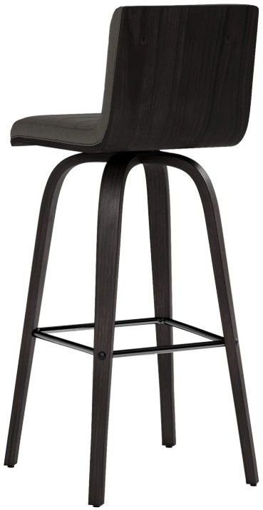 Armen Living Vienna 3-Piece Black Brushed/Gray Swivel Barstool Set-4