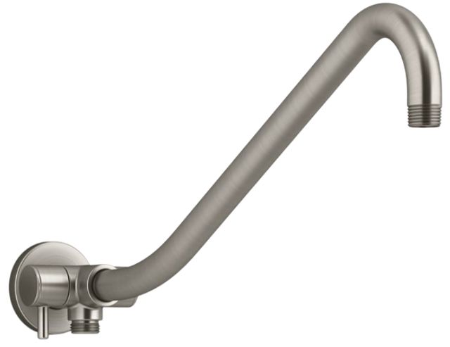 KOHLER® Gooseneck Vibrant Brushed Nickel Rainhead Arm with 3-Way Diverter-0