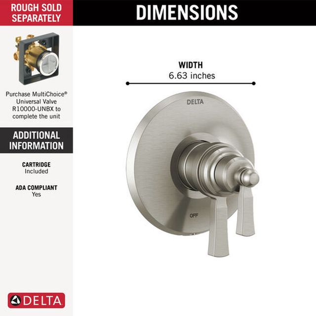 Delta Dorval® TempAssure® 17T Series Stainless Valve Trim Only-1