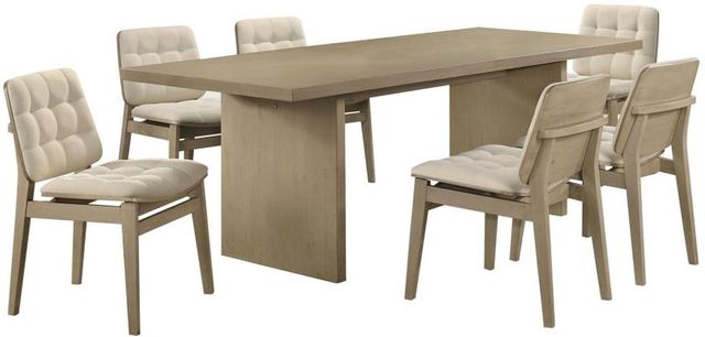 Coaster® Decker 7-Piece Cream/Natural Oak Rectangular Dining Table Set-0