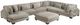 Homelegance® Traverse 7-Piece Taupe Modular Sectional with Reversible Chaise and Ottoman-0