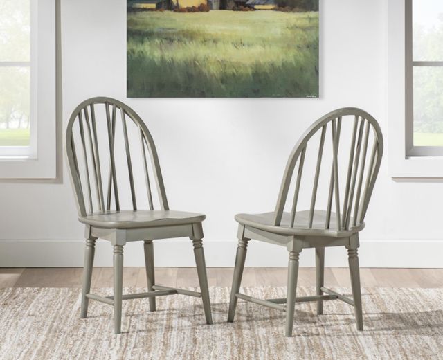 Legacy Classic Vintage Market Northern Moss Windsor V-Shape Dining Side Chair-2