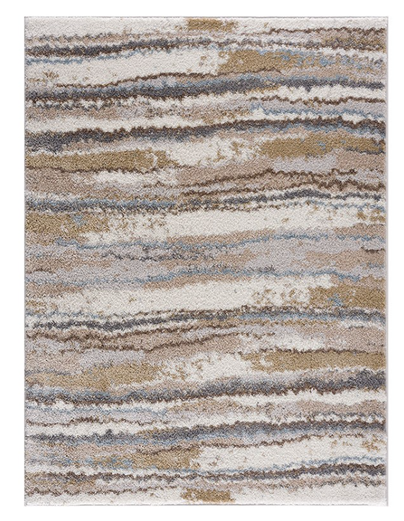 Olliix by Madison Park Riley Blue/Tan 6x9' Cozy Shag Watercolor Area Rug-0