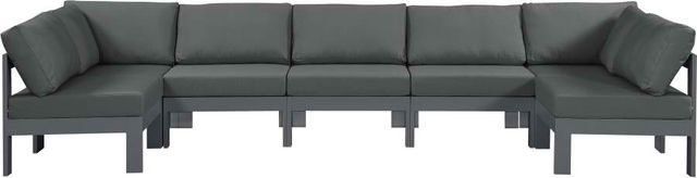 Meridian Furniture Nizuc 7-Piece Grey Outdoor Patio Modular Sectional Set-0