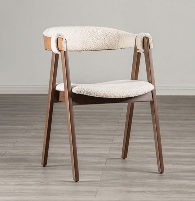 Furniture of America® Ebikon 2-Piece Beige/Walnut Dining Chair-1