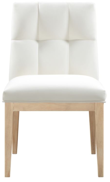 Meridian Furniture Adrian Cream/Natural Leather Upholstered Dining Side Chair-2