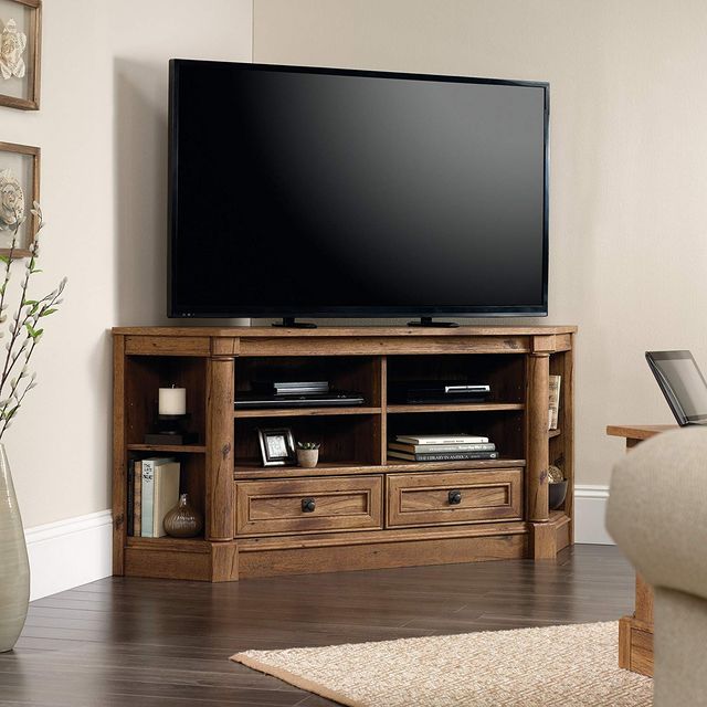 Sauder® Palladia® Vintage Oak® Corner Entertainment Credenza-1