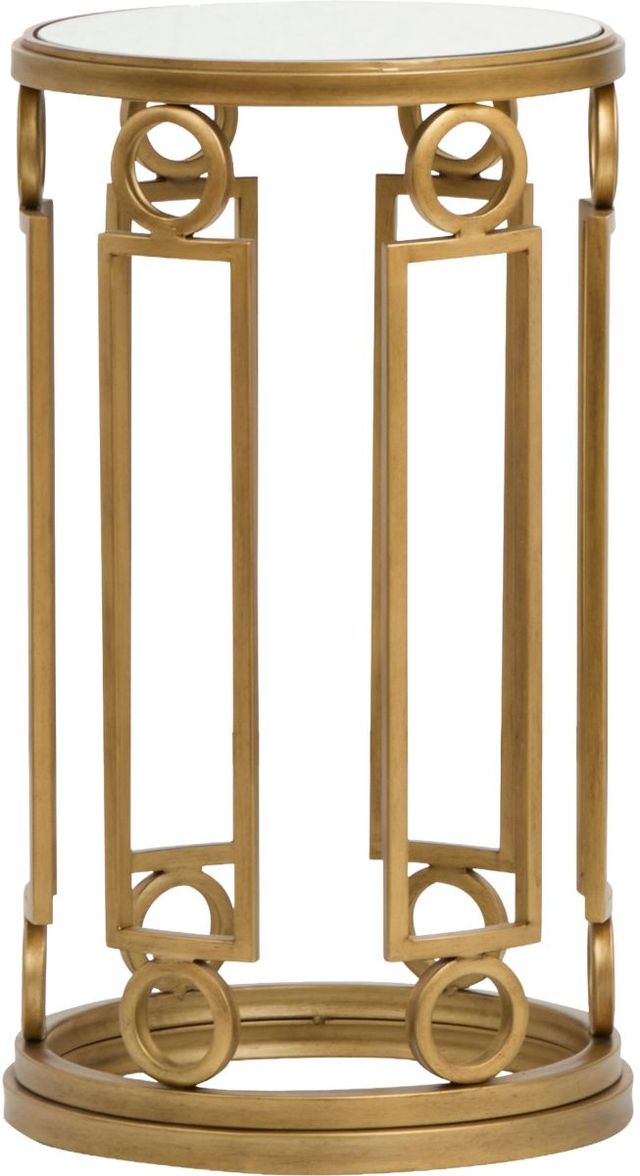 Magnussen Home® Lorena Burnished Brass Round Accent Table-2