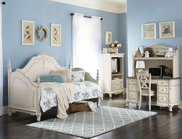Homelegance® CinderellaGray Writing Desk with Antique White Legs-1