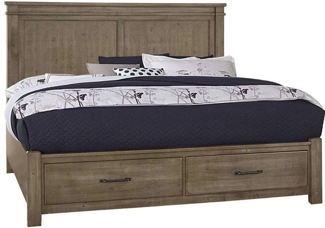 Artisan & Post by Vaughan-Bassett Cool Rustic Stone Gray California King Storage Panel Mansion Bed-0