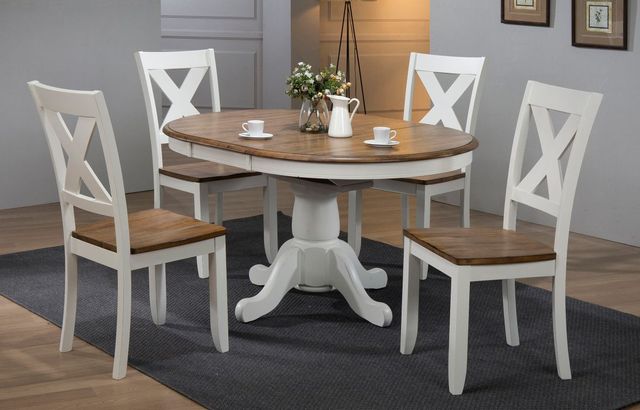 Winners Only® Pacifica Rustic Brown/White X-Back Dining Side Chair-2