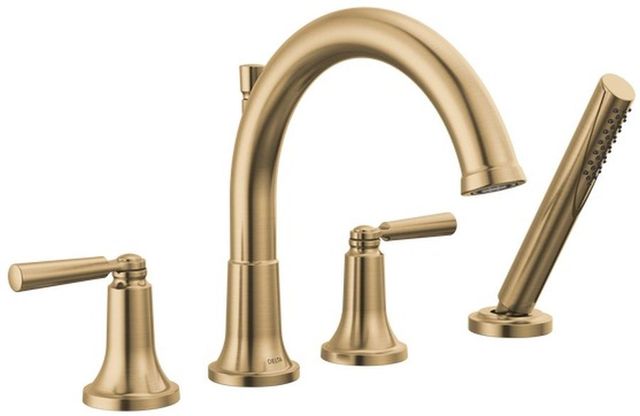 Delta Saylor® Champagne Bronze Roman Tub Trim with Hand Shower-0