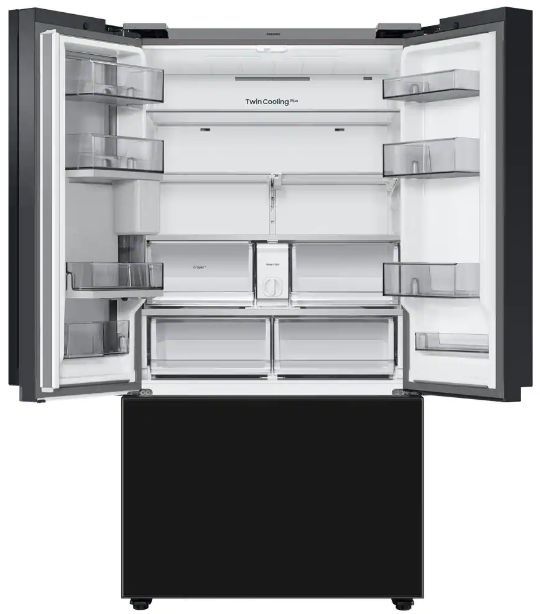 Samsung Bespoke 30 Cu. Ft. Charcoal Glass/Panel Ready French Door Refrigerator-4
