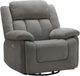 Monarch Specialties Inc. Light Grey Oversized Upholstered Power Swivel Glider Reclining Chair with USB Ports-0