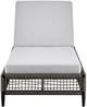 Armen Living Alegria Black/Gray Aluminum/Fabric/Rope Outdoor Chaise Lounge-3