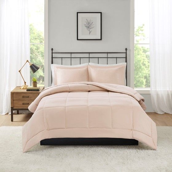 Olliix by Madison Park Sarasota Blush King/Cal King Microcell Down Alternative Comforter Mini Set-0