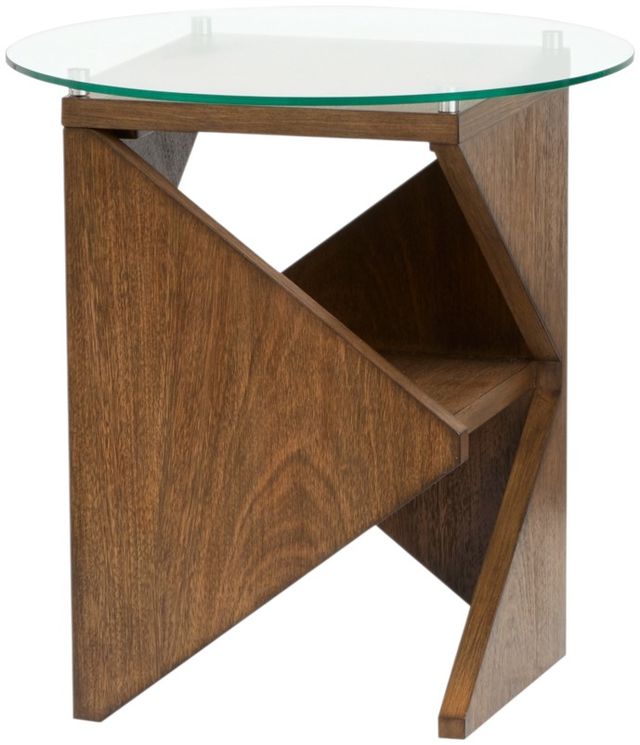 Magnussen Home® Vector Russet Brown Round Accent Table-1