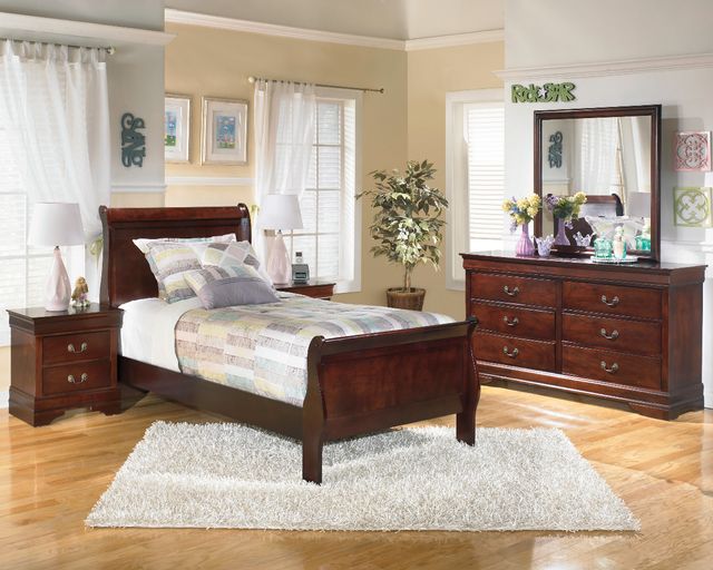 Signature Design by Ashley® Alisdair 3-Piece Dark Brown Twin Sleigh Bed Set-6
