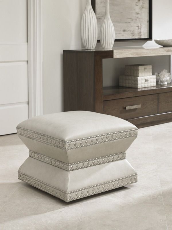 Lexington Home Customizable Laurel Canyon Wheatley Leather Ottoman-1