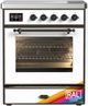 Ilve® Majestic III 30" Custom Pro Style Induction Range with Triple Glass Door and Burnished Trim-0
