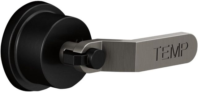Brizo Litze® Matte Black/Brilliance® Luxe Steel® Sensori® Thermostatic Valve Trim Handle Kit - Industrial Lever-0