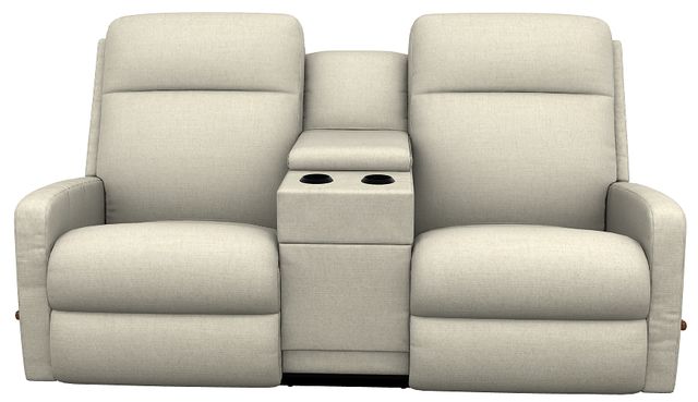 La-Z-Boy® Finley Bone Manual Wall Reclining Loveseat with Console-1