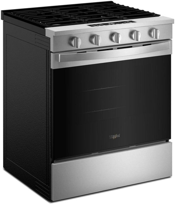 Whirlpool® 30" FingerPrint Resistant Stainless Steel Slide-in Gas Range with Air Cooking Technology-3