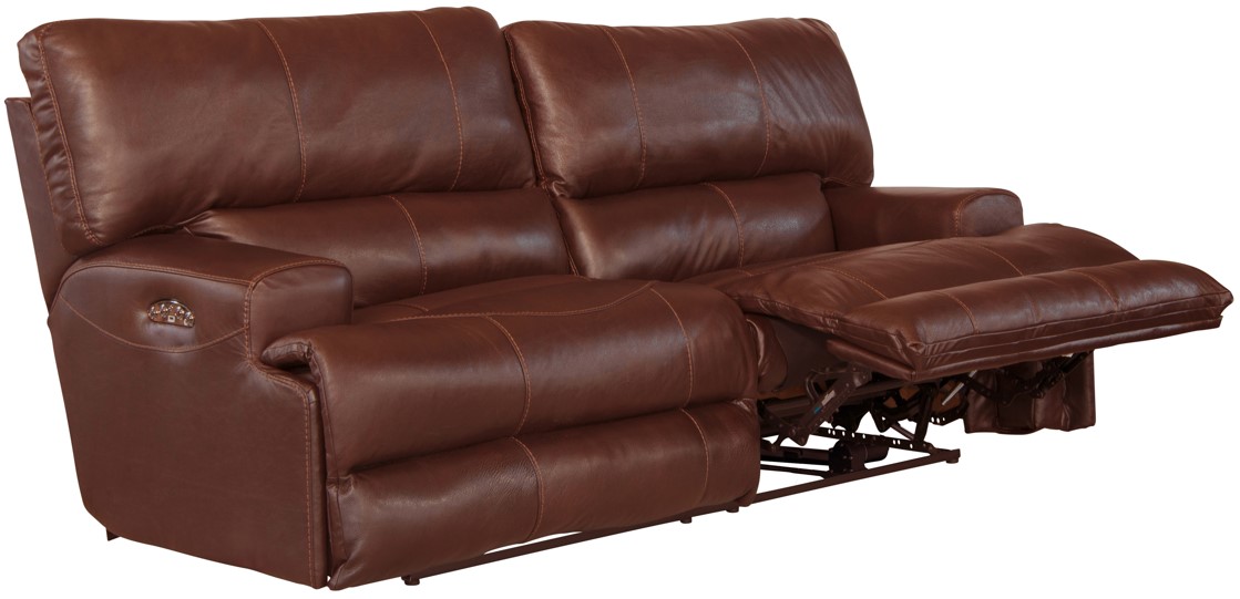 Catnapper Wembley Leather Power Lay Flat Reclining Sofa with Power Adjustable Headrest Johnson s Furniture Appliances