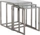 Decor-Rest® Furniture LTD Giulia 3-Piece Glass Top Nesting Side Table Set with Polished Chrome Bases-0
