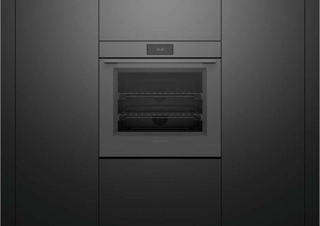Fisher & Paykel Series 9 Minimal 30" Grey Glass Single Electric Wall Oven with Self-Cleaning-2