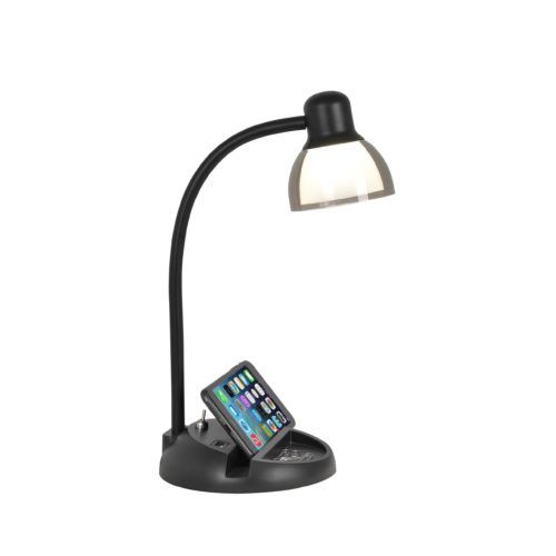 Adesso® Charging Station Black LED Desk Lamp-0