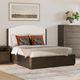 Flexsteel® Athens Chocolate Brown/Ivory Queen Upholstered Panel Storage Bed-1