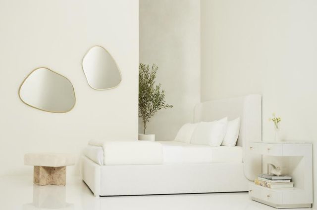 Universal Explore Home™ Tranquility-Miranda Kerr Home Restore Cottony Ivory King Upholstered Panel Bed-1