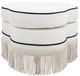 Sagebrook Home Taupe Club Ottoman with Fringes-0