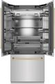 ZLINE Autograph Edition 36" 19.6 Cu. Ft. Stainless Steel Built-In French Door Refrigerator with Polished Gold Accents-2