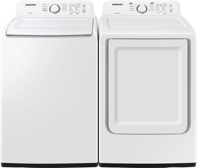 Samsung White Top Load Washer & Electric Dryer Laundry Pair-0