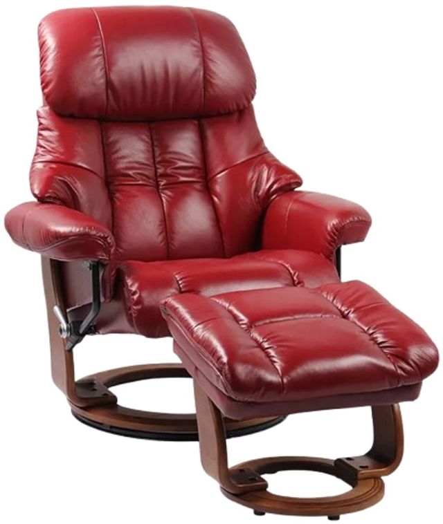 BenchMaster High Line Nicholas Ruby Red Chair and Ottoman Set-0
