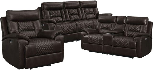 Elements International Trinidad 3-Piece Pebble Brown Power Reclining Living Room Reclining Seating Set-0