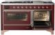 Ilve® Majestic III 60" Burgundy Pro Style Dual Fuel Liquid Propane Range with Triple Glass Door and Copper Trim-3