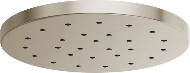 Brizo Essential™ H2Okinetic® Brilliance® Brushed Nickel Linear Round Single-Function Raincan Shower Head-0