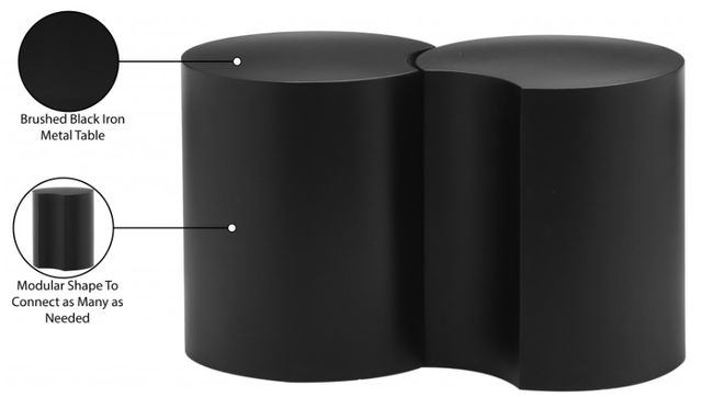 Meridian Furniture Dimple 2-Piece Black Nesting End Table Set-2
