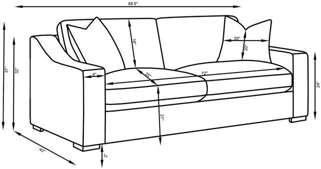 Coaster® Ashlyn 3-Piece Sand Upholstered Track Arm Sofa Set-4