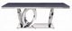 ACME Furniture Nasir Gray Dining Table with Mirrored Silver Base-1