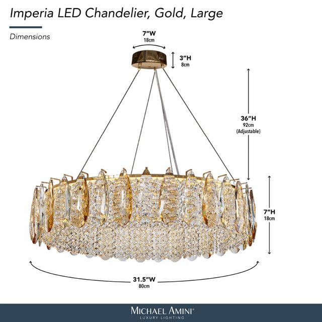 Michael Amini® Imperia Gold Large LED Chandelier-2