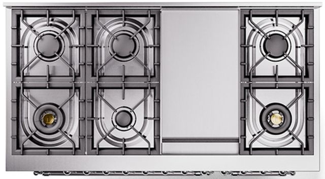 Ilve® Nostalgie II Series 48" Burgundy Pro Style Dual Fuel Range-2