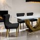 Furniture of America® Portanova 7-Piece Gold Dining Table Set with Black Chairs-2