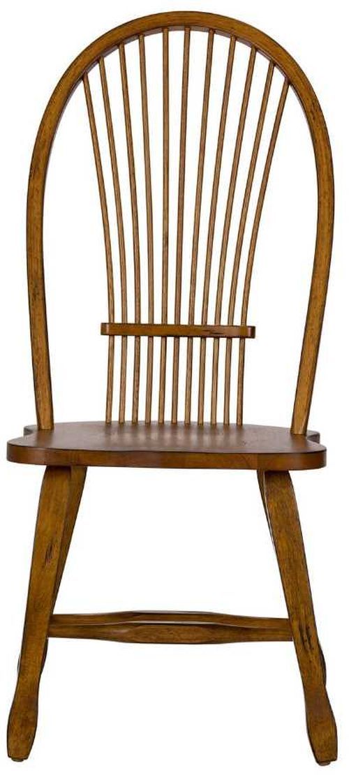 Liberty Furniture Treasures Rustic Oak Bow Back Dining Side Chair-2